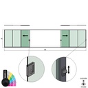 SunView modèle 3 ouverture gauche/droite 5-voies pleine hauteur L=xxxxmm (max. 15000mm) H=xxxxmm (max. 2600mm), aluminium RAL mat (y compris les serrures, acier inox. la poignée de porte et les haut-parleurs, à l’exclusion des vitres)