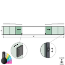 SunView model 3 left/right opening 5-lanes half height L=xxxxmm (max. 15000mm) H=xxxxmm (max. 1700mm), aluminum RAL structure (incl. locks, stainless steel doorhandle and drivers excl. glass)