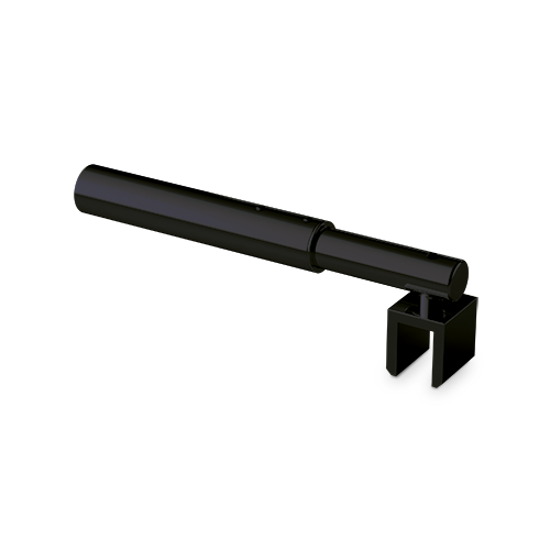 Stabi-Set vierkant 12x12mm Glaswand 45/90° Glas 6/8/10mm L(max)=1240mm, Messing Stealth Black