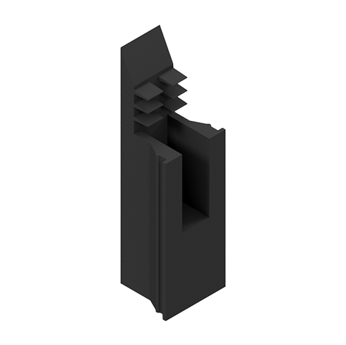 GUARDIAN OF THE UNIVERSE top mount glass support side and end post, plastic black