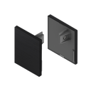INFINITYSLIDE 69kg Endkappe 1xL/1xR Breite 50mm, Aluminium schwarz eloxiert