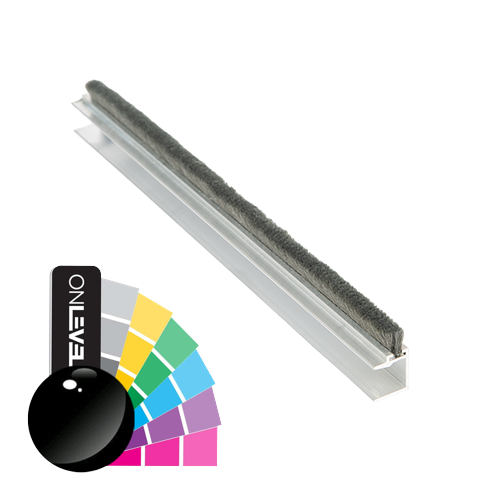 SunView borstelafdichting profiel voor glas 10mm L=2800mm, aluminium RAL glanzend