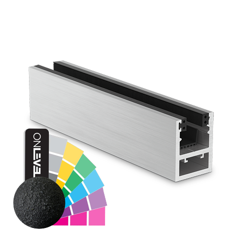 KAZIWALL en haut Profil verre 10/10.76/12/12.76mm L=2500mm, alum. RAL mat