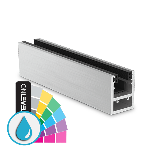KAZIWALL en haut Profil verre 10/10.76/12/12.76mm L=2500mm, aluminium ARMOR RAL