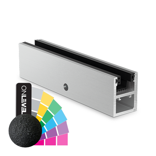 KAZIWALL zijkant profiel glas 10/10.76/12/12.76mm L=2500mm, aluminium RAL structuur