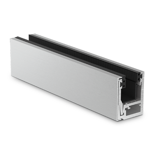 KAZIWALL top profiel 2-delig glas 10/10.76/12/12.76mm L=2500mm, aluminium natuur geanodiseerd