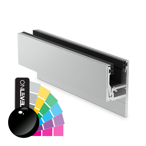 KAZIWALL side profile 2-piece glass 10/10.76/12/12.76mm L=5000mm, aluminum RAL shiny