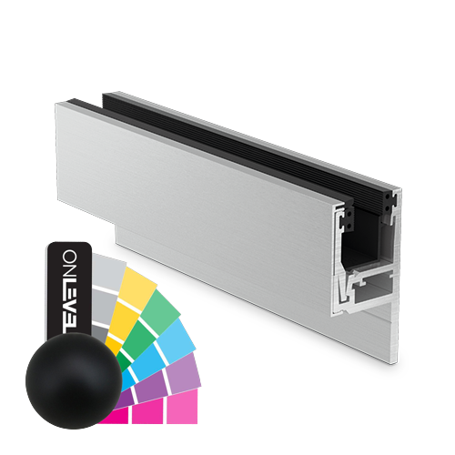 KAZIWALL side profile 2-piece glass 10/10.76/12/12.76mm L=5000mm, aluminum RAL matt