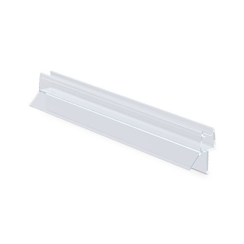 Duschtürdichtung mit kurzer Dichtlippe und Wasserabweiser für Glas 8mm L=2200mm, Kunststoff transparent