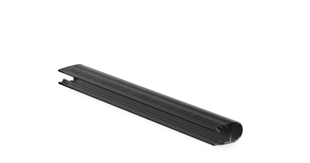 Douche deur afdichting met balg voor glas 8mm L=2200mm, kunststof zwart