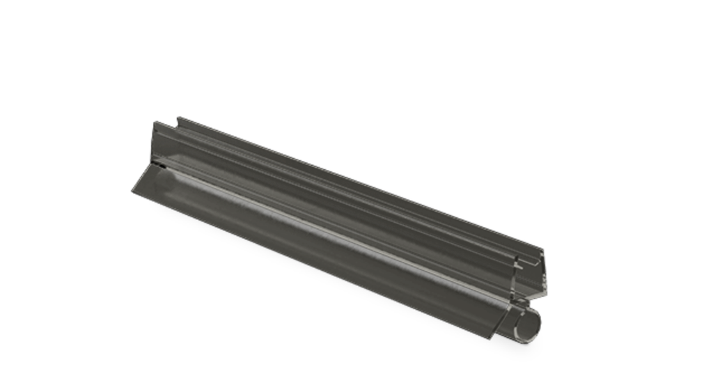 Duschtürdichtung mit Wasserabweiser und unterem Balg für Glas 8mm L=2200mm, Kunststoff schwarz