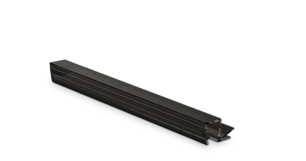 Douche deur afdichting met 90° hoekstop voor glas 8mm L=2200mm, kunststof zwart