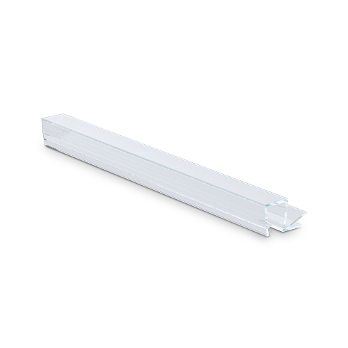 Douche deur afdichting met 90° hoekstop voor glas 10mm L=2200mm, kunststof transparant