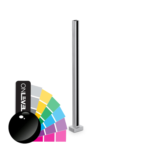 PIKASSO Endpfosten 50x50mm H=1100mm 10-13.52mm, Aluminium RAL glänzend