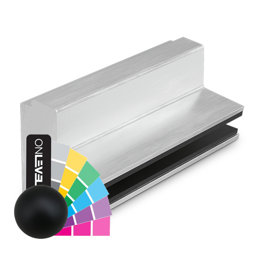 AIRFORCE L=2800mm voor glas 17.52/21.52mm, aluminium RAL structuur