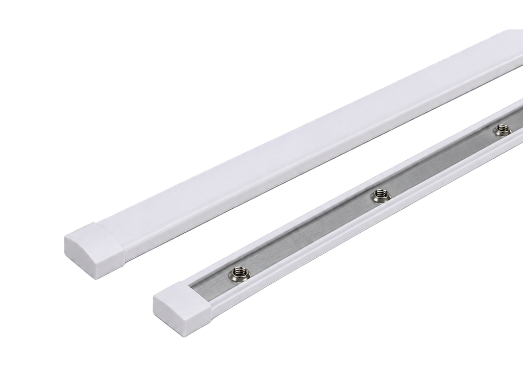 SKYFORCE-Slim mounting strip 15x2mm L=1100mm stainless steel (covercap plastic white)