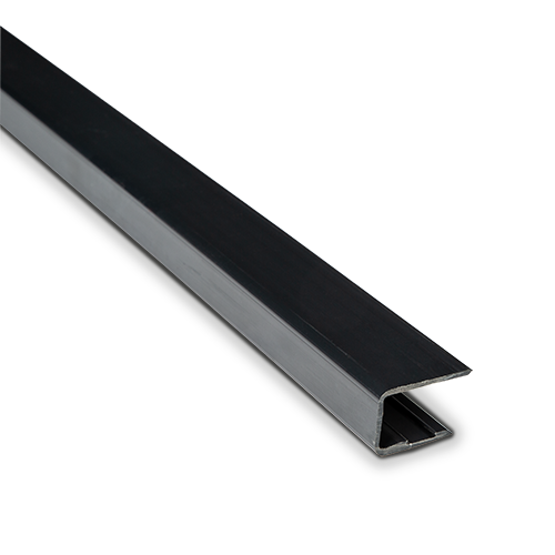 AIRFORCE Kunststoffprofil Rückseite Glasstärke 10/10/4 (21.52mm) L=5000mm, Kunststoff schwarz