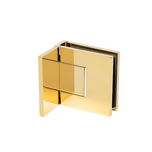 EXCITE shower door swing hinge glass-wall 90° with zero position adjustment glass 8/10mm, brass gold polished