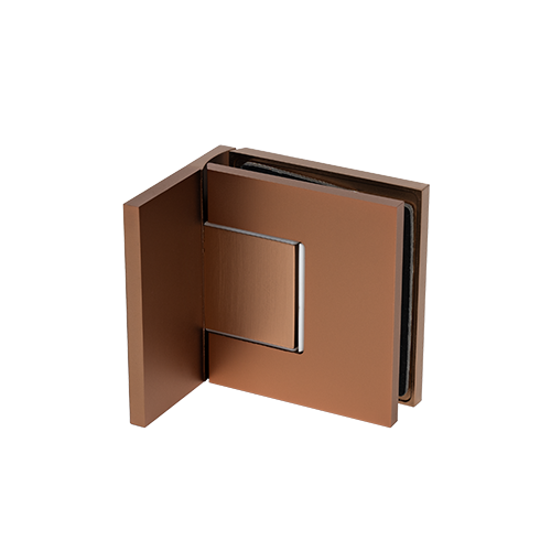 EXCITE shower door swing hinge glass-wall 90° with zero position adjustment glass 8/10mm, brass rose gold brushed