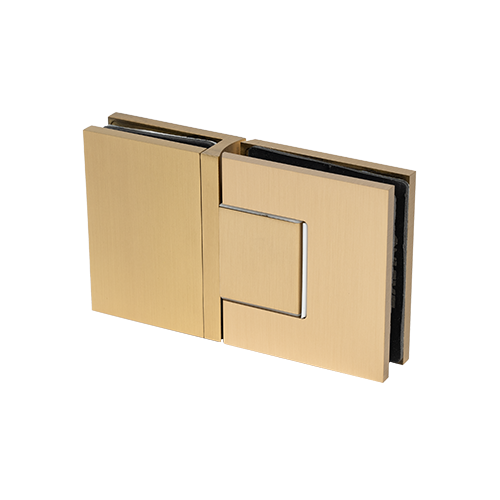 EXCITE douchedeur zwenkscharnier glas-glas 180° met nulstandsinstelling glas 8/10mm, messing goud geborsteld