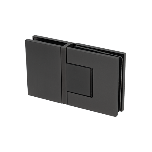 EXCITE douchedeur zwenkscharnier glas-glas 180° met nulstandsinstelling glas 8/10mm, messing gun metal geborsteld
