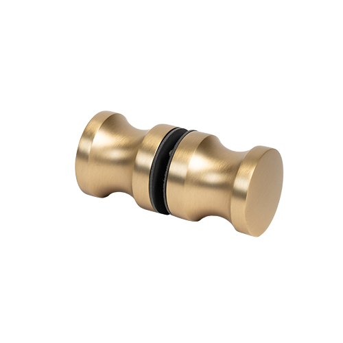 Douche deurknop Ø35x35mm, 2-zijdig glas 6-12mm, messing goud geborsteld