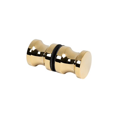 Duschtürknopf Ø35x35mm, 2-seitig Glas 6-12mm, Messing Gold poliert