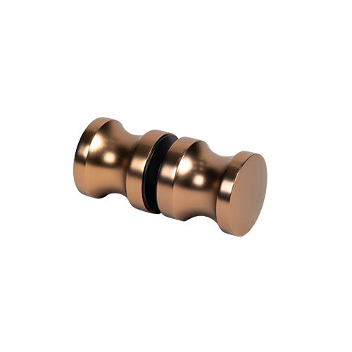 Douche deurknop Ø35x35mm, 2-zijdig glas 6-12mm, messing roségoud geborsteld