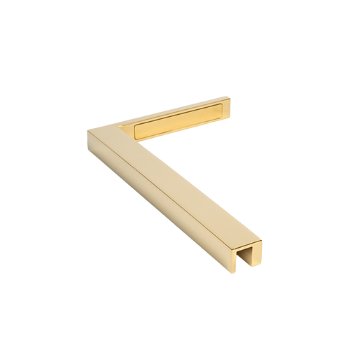 Stabilisierungswinkel Glas-Wand 90° links, Messing Gold poliert