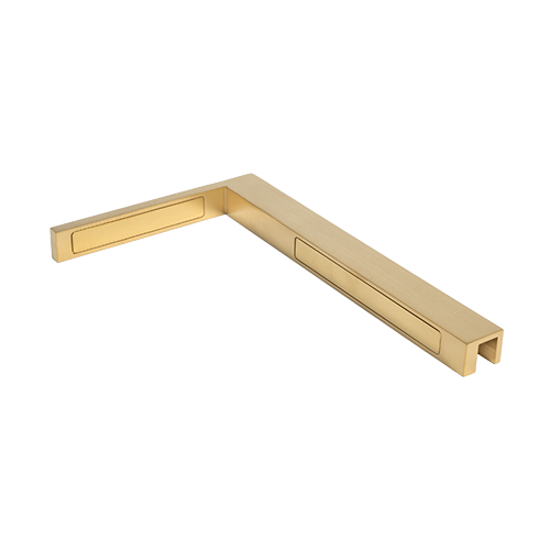 Stabilisation d'angle paroi-verre 90° droite, laiton or brossé