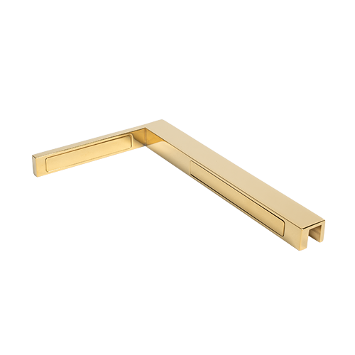 Stabilisierungswinkel Glas-Wand 90° rechts, Messing Gold poliert