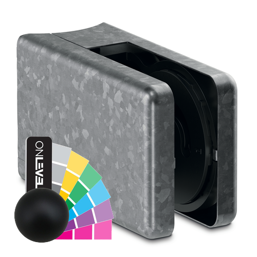 KRONOS square, connection Ø42.4mm glass 8-12.76mm indoor use covercaps, steel RAL matt