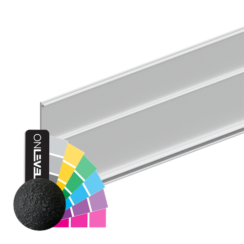 INFINITYSLIDE 69kg täcklock baksida för löpande räls (tak), glas/trä L=2mtr, aluminium RAL matta