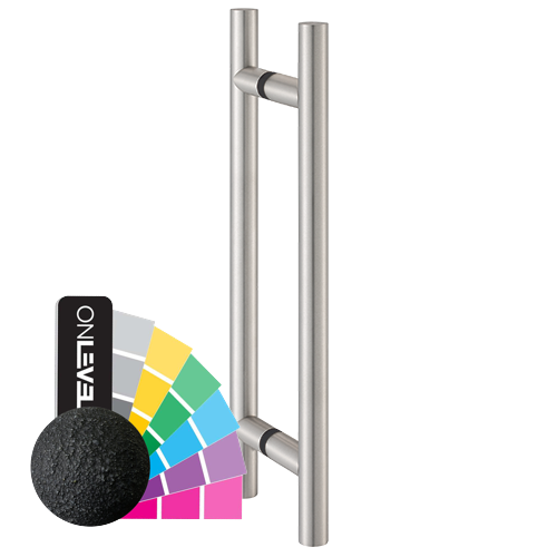 Deurgreep set Ø25mm H=700mm, rvs 304 RAL structuur