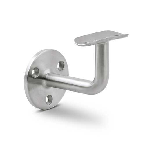 Leuningdrager voor handleuning Ø42.4mm met 3 bevest. gaten, rvs 316 geborsteld