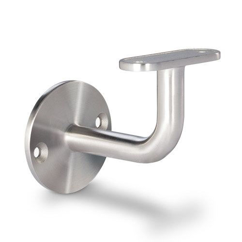 Handrail bracket for handrail Ø42.4mm with 2 mounting holes, AISI 304 satined