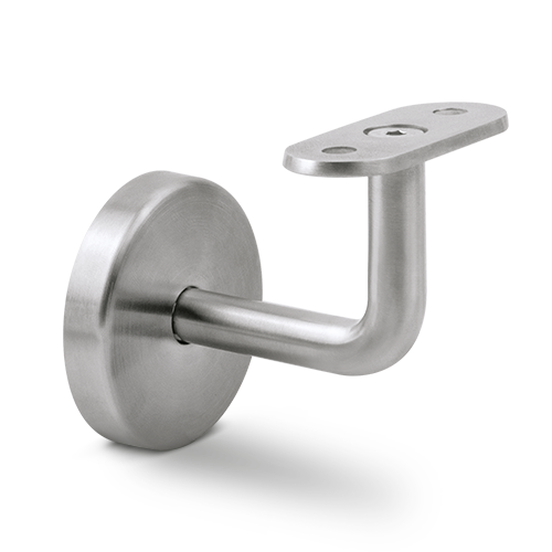 Support de main cour. avec couvert. connexion plat, inox 304 brossé