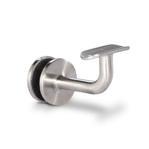 Glas handlaufstütze für Handlauf Ø42.4mm, V2A gebürstet