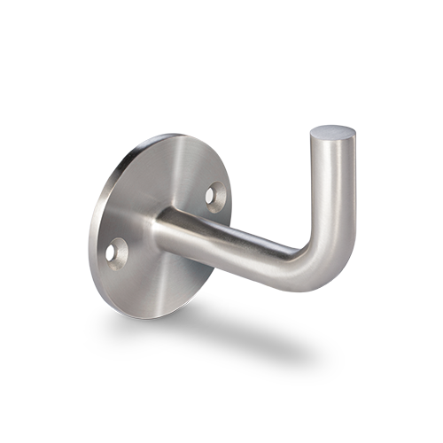 Handrail bracket for welding flat connection with 2 mounting holes, AISI 304 satined (discontinued product until 30/06/2026 or while stocks last)