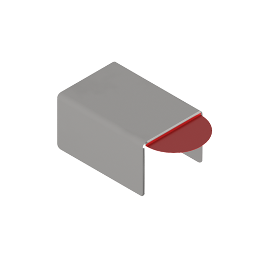 Anschlussabdeckung für U-Profil 26x20x2mm, V4A gebürstet