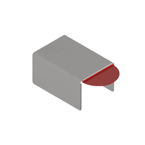 Couvercle de connexion pour U 26x20x2mm, inox 316 brossé