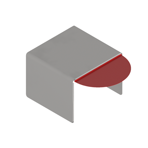 Connection cover for U-profile 40x30x2mm, AISI 316 satined
