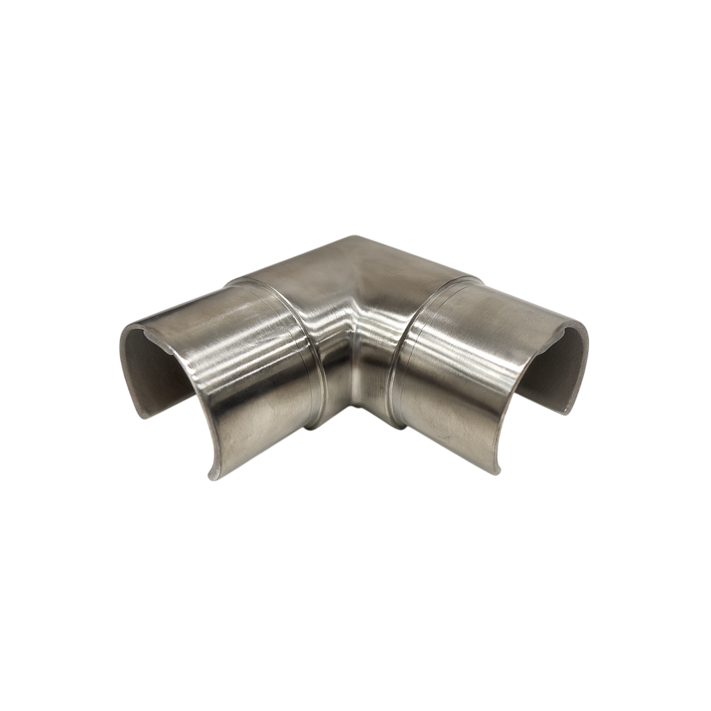 Eckverbinder 90° für Glasleistenrohr Ø42.4x1.5mm, V4A gebürstet