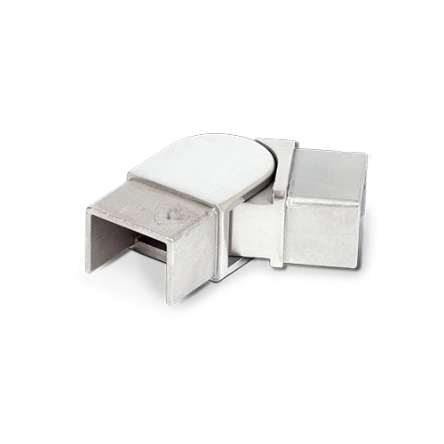 Connecteur d'angle horizontal réglable 90-180° Main courante oméga 40x30x1mm, inox 316 brossé