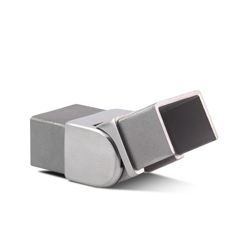 Hoek verbinder verticaal verstelbaar 135-180° Glashandreling 40x30x1mm, rvs 304 geborsteld