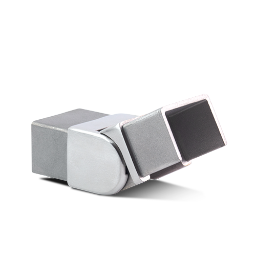 Connecteur d'angle vertical réglable 135-180° Main courante oméga 40x30x1mm, inox 316 brossé