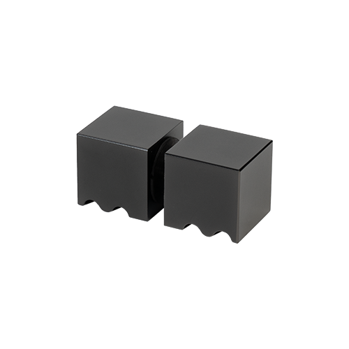 Douche deurknop 30x30x30mm, 2-zijdig glas 6-12mm, messing gun metal geborsteld
