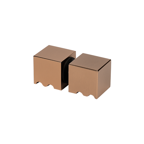 Duschtürknopf 30x30x30mm, 2-seitig Glas 6-12mm, Messing Roségold gebürstet