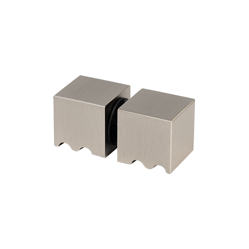 Douche deurknop 30x30x30mm, 2-zijdig glas 6-12mm, messing RVS geborsteld