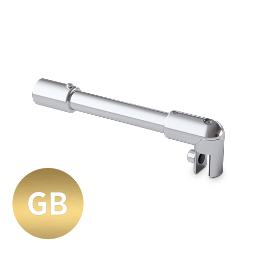 Stabilisation Ensemble Ø19mm paroi-verre 90° verre 6/8/10mm L(max)=1035mm, laiton or brossé